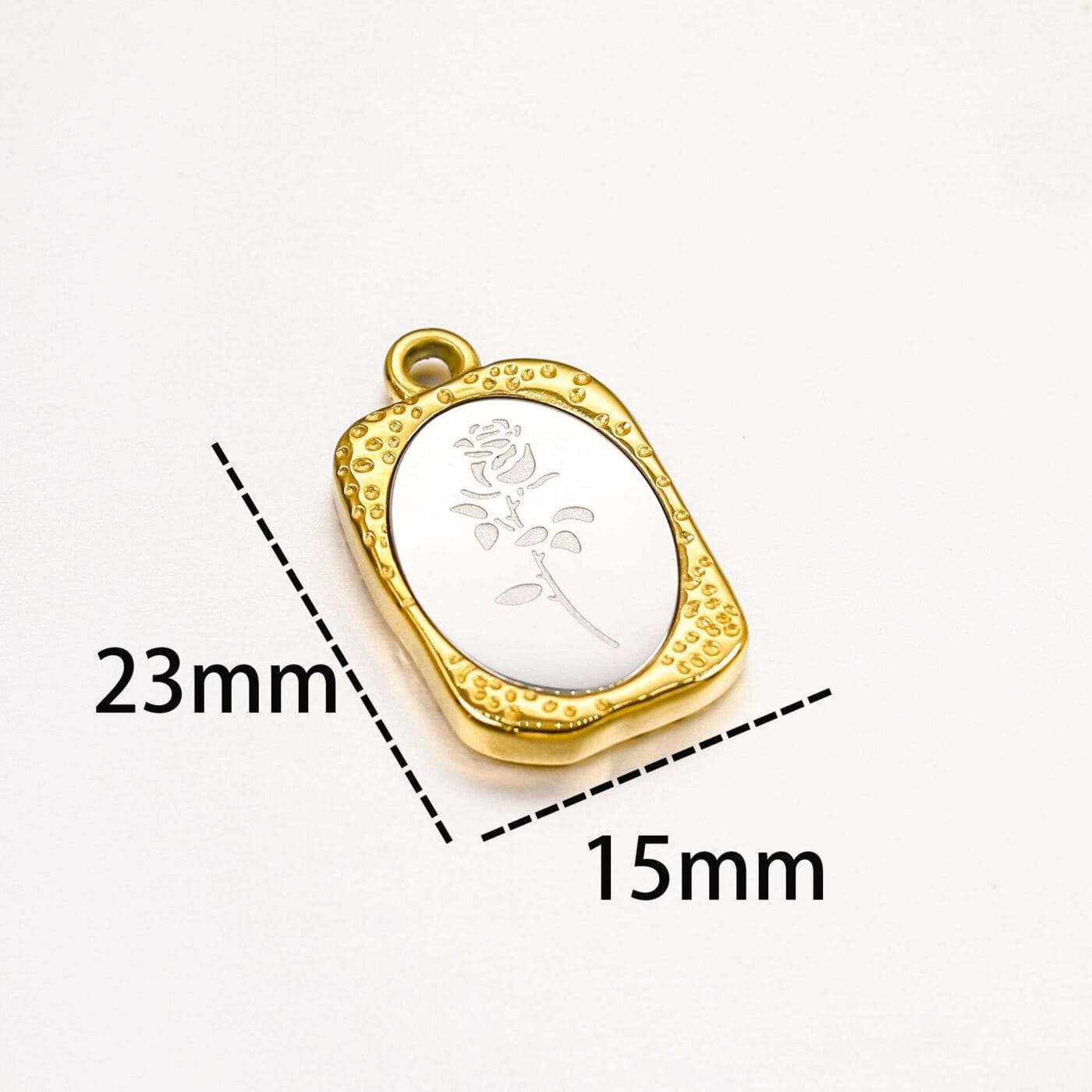 Vintage Mirror Stainless Steel Rose Pendant Necklace for Women 2