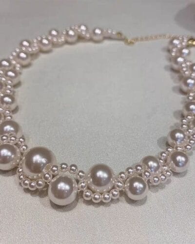 Vintage Pearl Choker Necklace Elegant Court Style