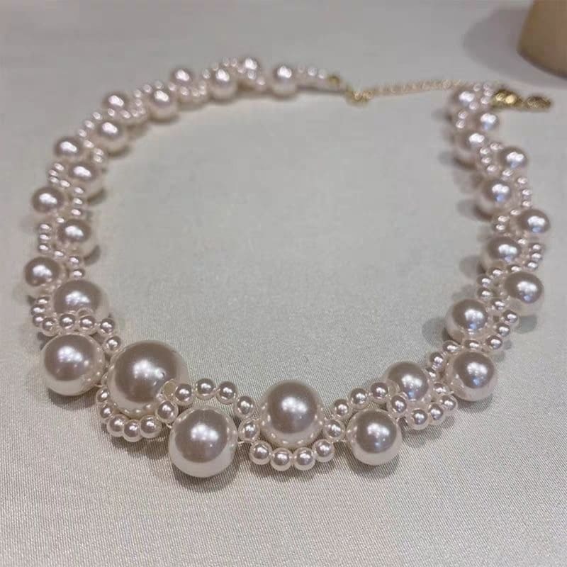 Vintage Pearl Choker Necklace Elegant Court Style