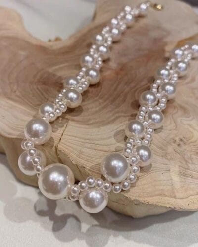 Vintage Pearl Choker Necklace Elegant Court Style