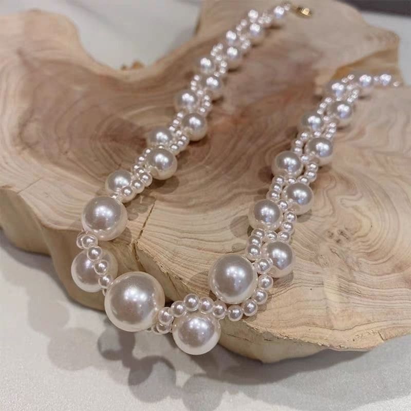 Vintage Pearl Choker Necklace Elegant Court Style