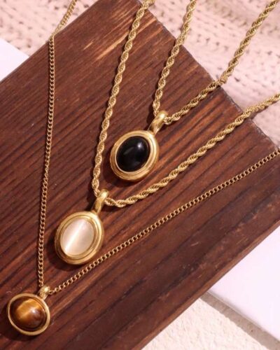 Vintage Pendant Necklace with Stainless Steel Chain