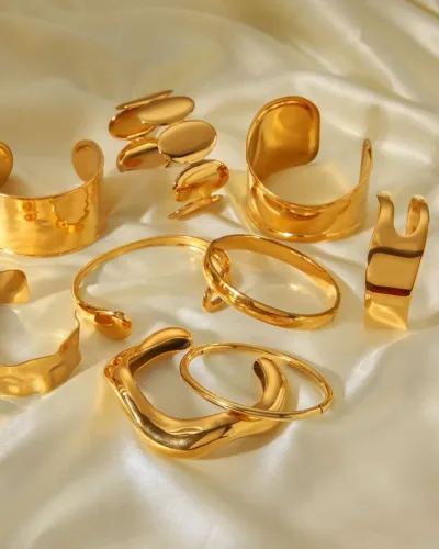 Vintage Stainless Steel Wide Cuff Bracelet for Women Men 6