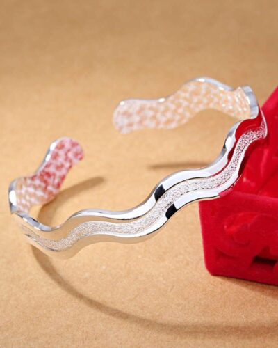 Wave Design Bracelet with 925 Sterling Silver