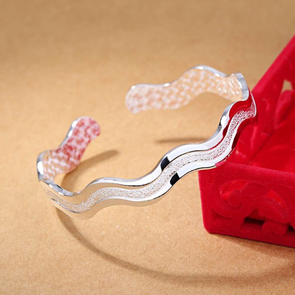 Wave Design Bracelet with 925 Sterling Silver