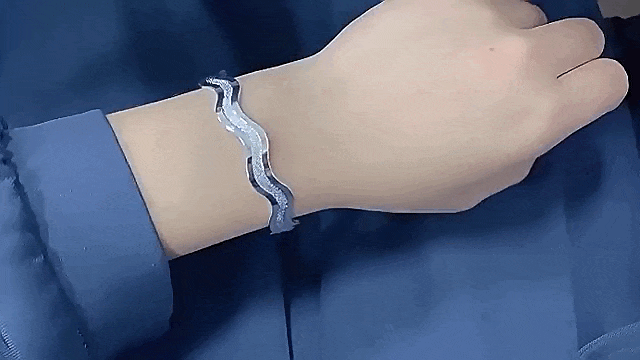 Wave Design Bracelet with 925 Sterling Silver1212 1