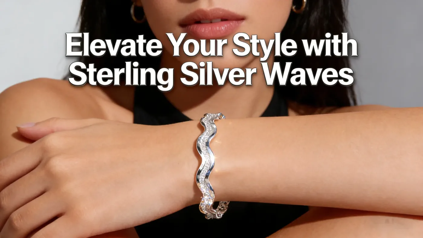 Wave Design Bracelet with 925 Sterling Silver1212 2 1