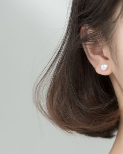 White 8MM Baroque Pearl Earrings Stud Everyday Jewelry