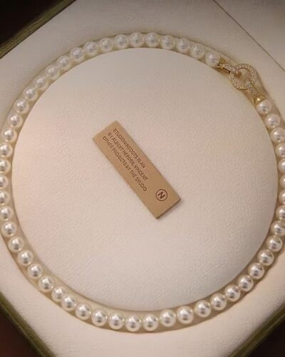 White Beaded Pearl Necklace Choker