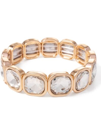 Colorful Elastic Cubic Diamond Bangle Bracelet