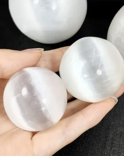 White Polished Selenite Ball Crystal Spheres Wholesale