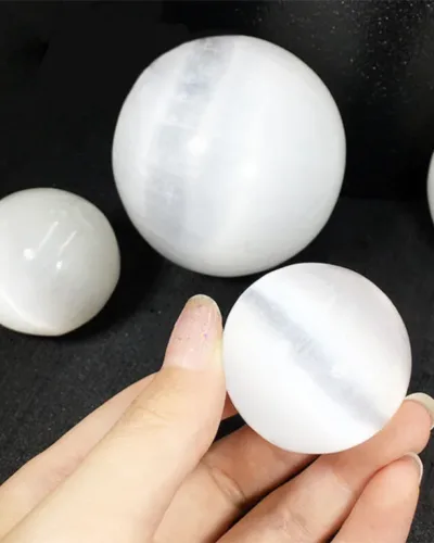 White Polished Selenite Ball Crystal Spheres Wholesale