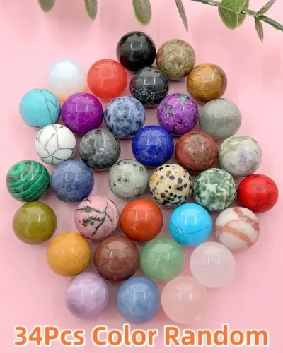 Wholesale 12 Pcs 2CM Colorful Mini Gemstone Balls