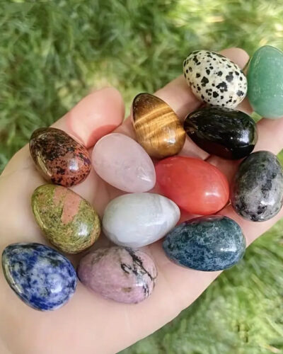Wholesale Colorful Egg-Shaped Tumbling Stones