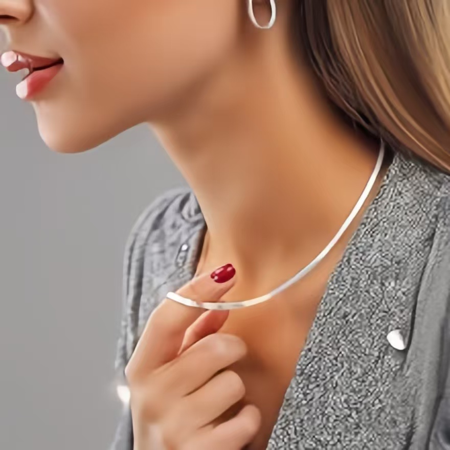 Wholesale Stainless Steel Herringbone Chain Necklace for Men Women 6