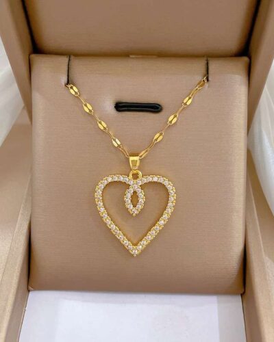 Women Copper Necklace with Heart Pendant