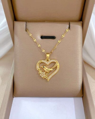 Women Copper Necklace with Heart Pendant