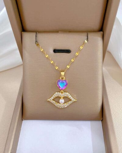 Women Copper Necklace with Heart Pendant