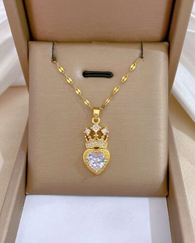 Women Copper Necklace with Heart Pendant