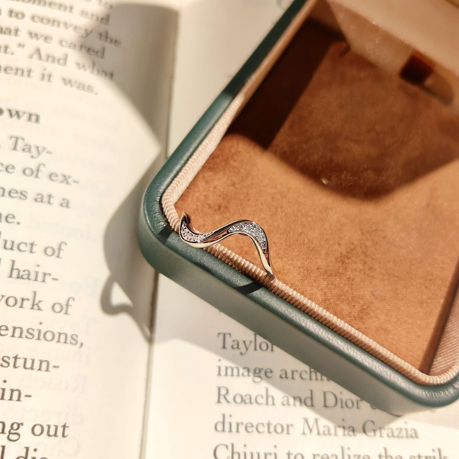 Womens Copper Ring with Wave Design