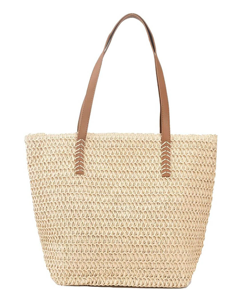 Womens Large Straw Tote Beach Bag Woven Shoulder Bag for Summer - immagine 11