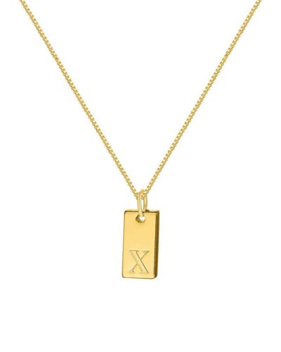 Simple Gold Letter Necklace A-Z Pendant Wholesale