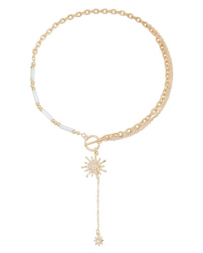 Y Shaped Cylinder Splicing Boho Necklace for Women Sun OT Buckle 6 resized