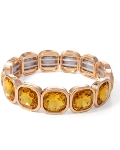 Colorful Elastic Cubic Diamond Bangle Bracelet