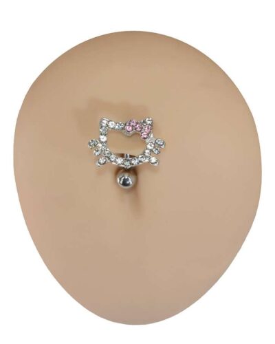 Alternativní pohled na Zircon Cat Shaped Cute Belly Button Rings for Women