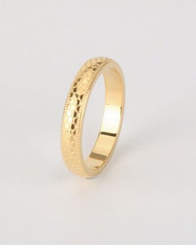 Fashion Honeycomb 18K Gold Band Ring Unisex