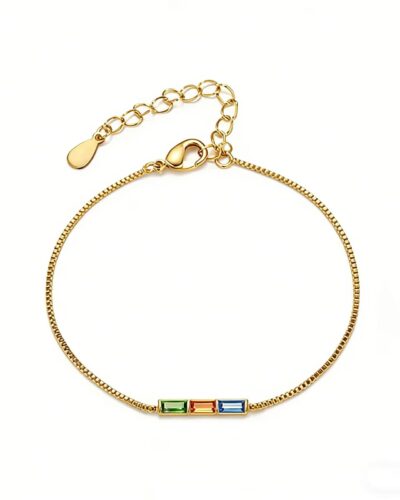 Baguette Personalized Family Birthstone Bracelet Gift for Her