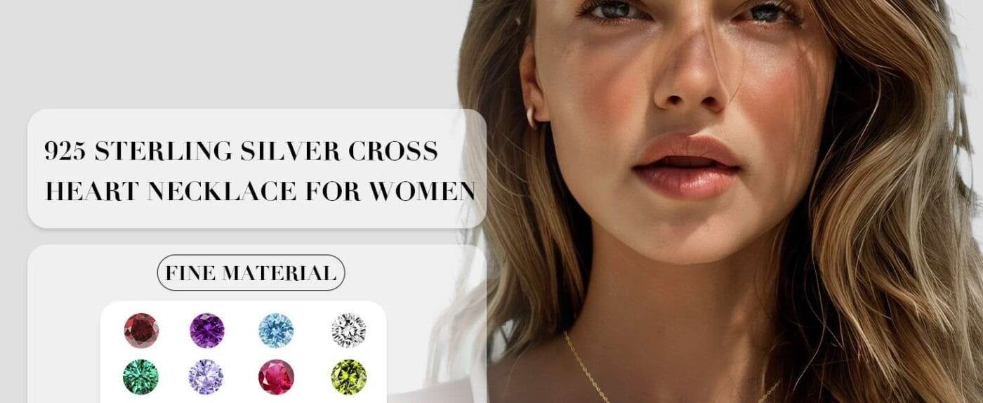 birthstone 925 Sterling Silver CZ cross Necklace 16