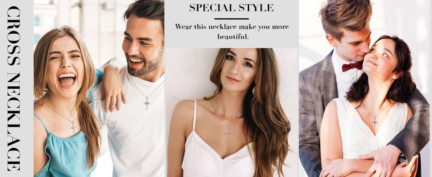 birthstone 925 Sterling Silver CZ cross Necklace 18