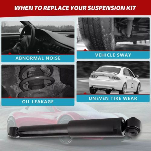 2PCS Rear Shock Absorbers For Ford 2009-2014 F150 Shocks-BLACK
