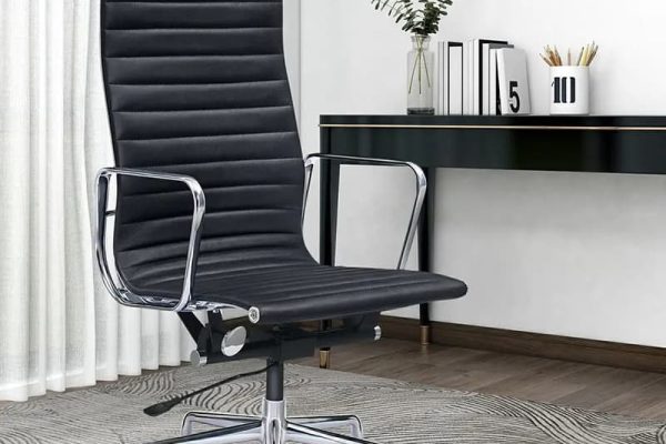 Luxury Leather Eames High Back Office Chair Ergonomic Computer Chair (5)