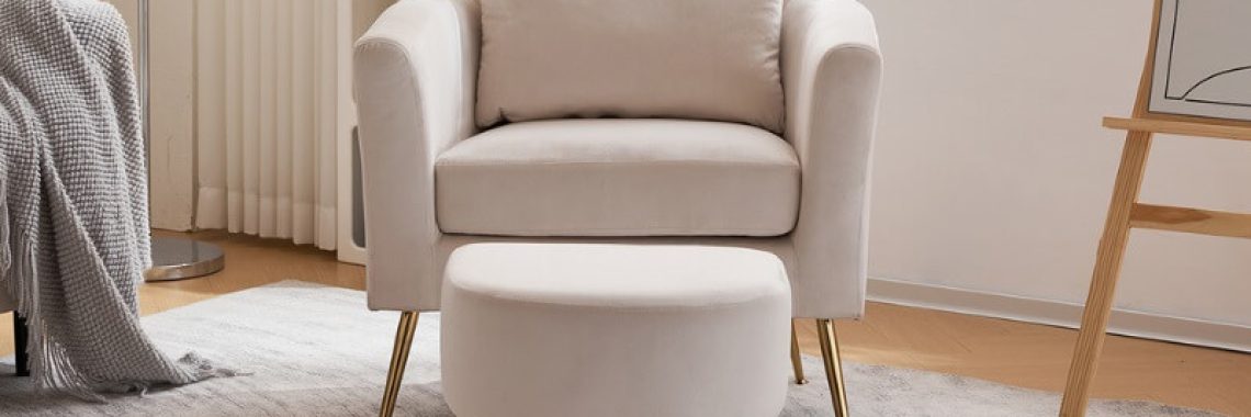 Modern Accent Chair with Ottoman Chair Set-27