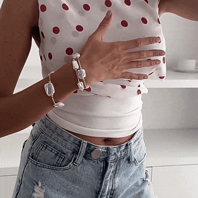 gif 3Pcs Retro Casual Irregular Baroque Pearl Bangle Bracelets Set