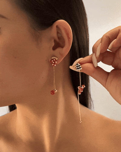Creative Climbing Santa Claus Long Tassel Dangle Earrings
