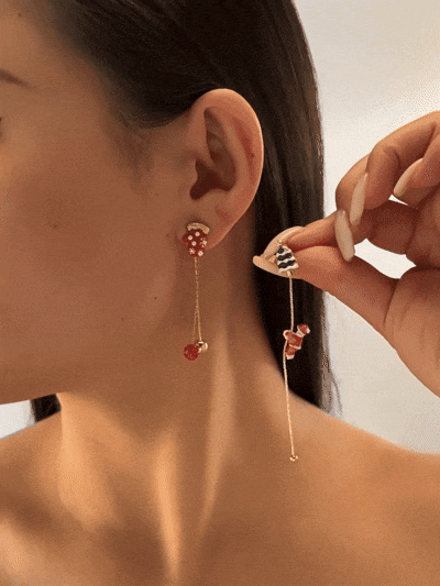 Creative Climbing Santa Claus Long Tassel Dangle Earrings