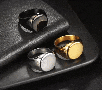 Minimalist Chunky Custom Signet Rings for Men Daily Wear