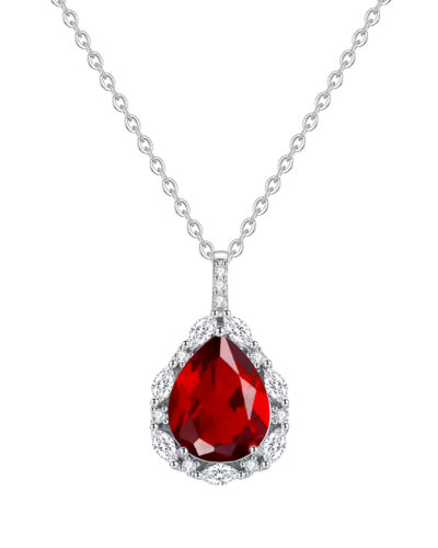 Elegant S925 Silver Waterdrop Garnet January Birthstone Necklaceの別ビュー